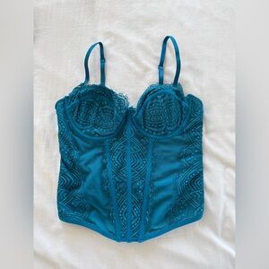 Teal Garage corset Top